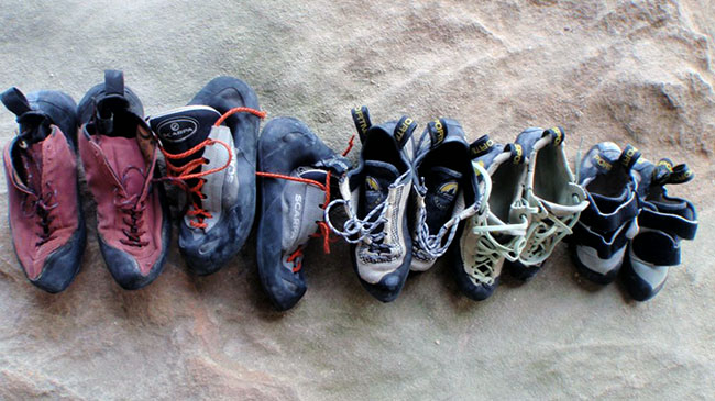 Stinky climbing shoes