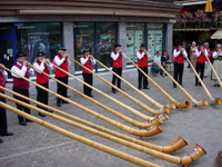 Swiss horn players in Zermatt