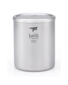 KEITH Double Wall Titanium Mug With Lid 450ML (Ti3303)
