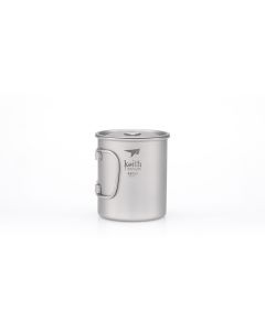 KEITH Single-Wall Titanium Mug With Handle/Lid 450ml (Ti3204)