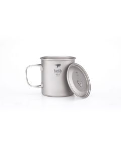 KEITH Single-Wall Titanium Mug With Handle/Lid 600ml (Ti3207)