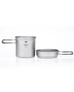 KEITH 2 Piece Titanium Pot and Pan Cook Set 1200ml (Ti6013)