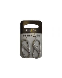NITE IZE S-BINER STEEL SIZE 1 Stainless 2 PACK