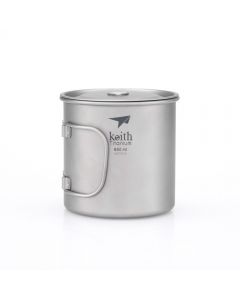 KEITH Single-Wall Titanium Mug With Handle/Lid 650ml (Ti3208)