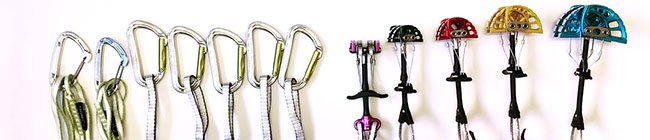 Trad rack elements for climbing