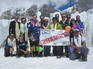 The Adventure Consultants team celebrates a successful 2013 Everest Expedition on return to Base Camp